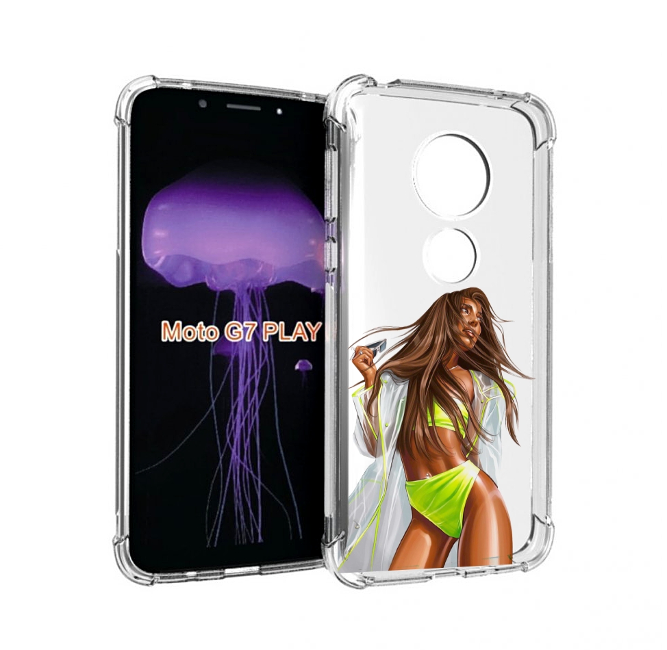

Чехол MyPads девушка-модель-мулатка для Motorola Moto G7 Play, Прозрачный, Tocco
