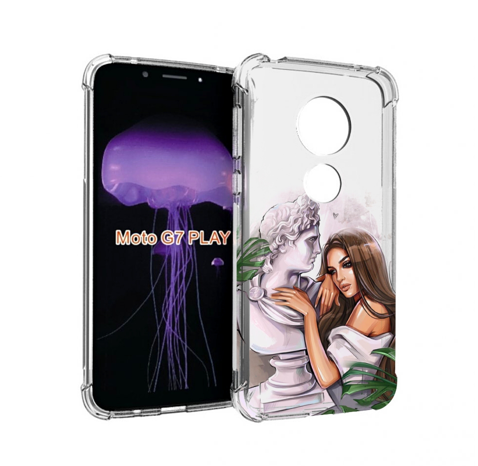 

Чехол MyPads девушка-модель-со-статуей женский для Motorola Moto G7 Play, Прозрачный, Tocco