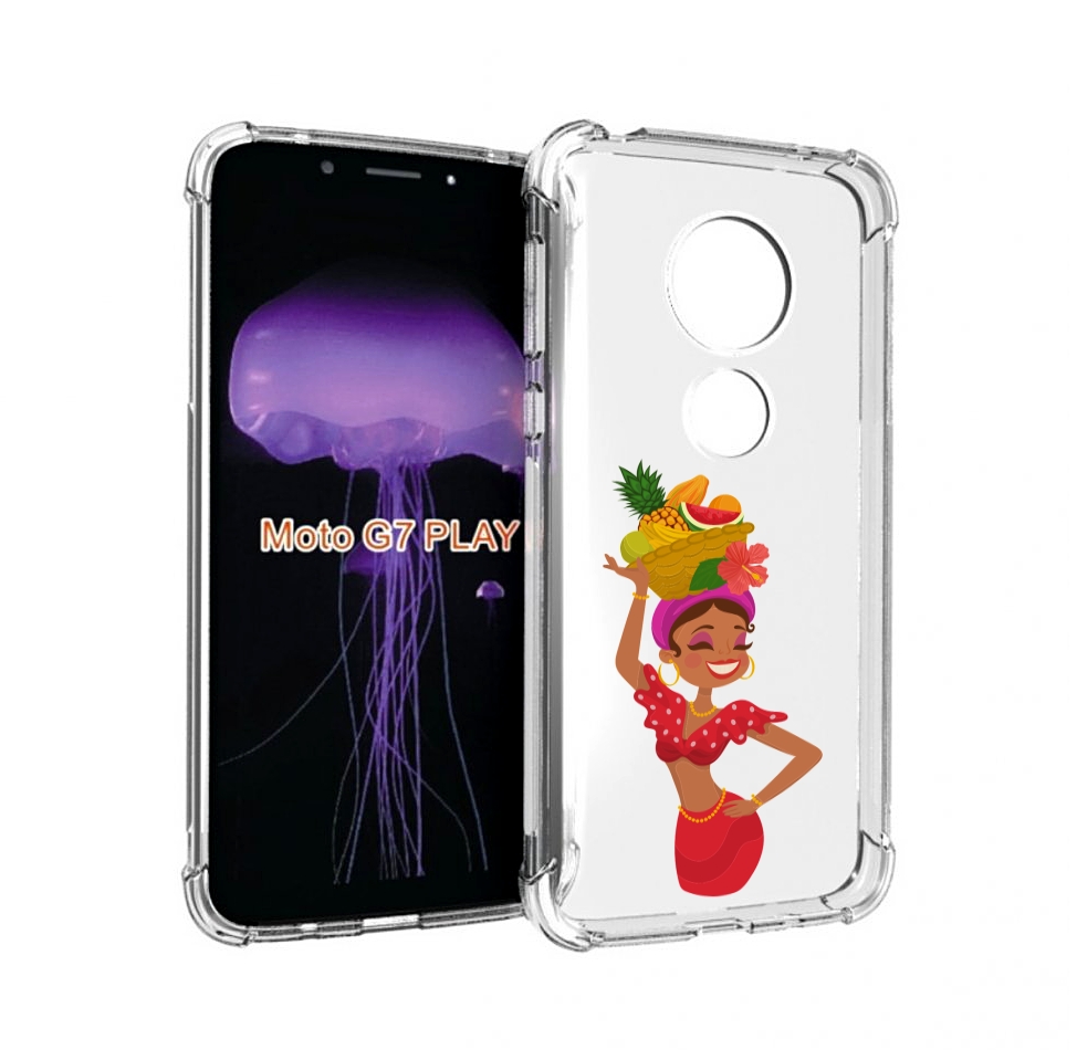 

Чехол MyPads девушка-мулатка для Motorola Moto G7 Play, Прозрачный, Tocco