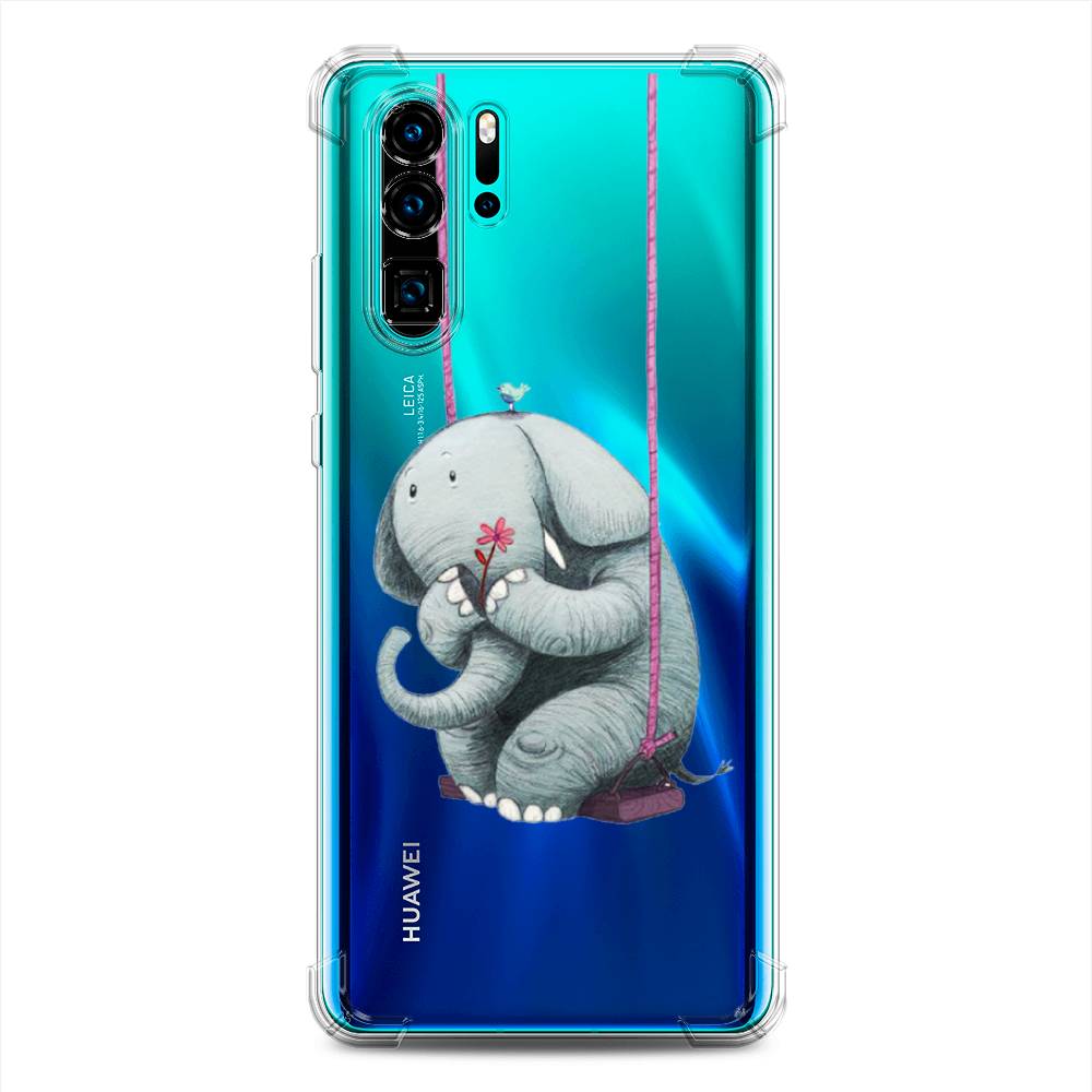 фото Противоударный силиконовый чехол "грустный слоник" на huawei p30 pro awog