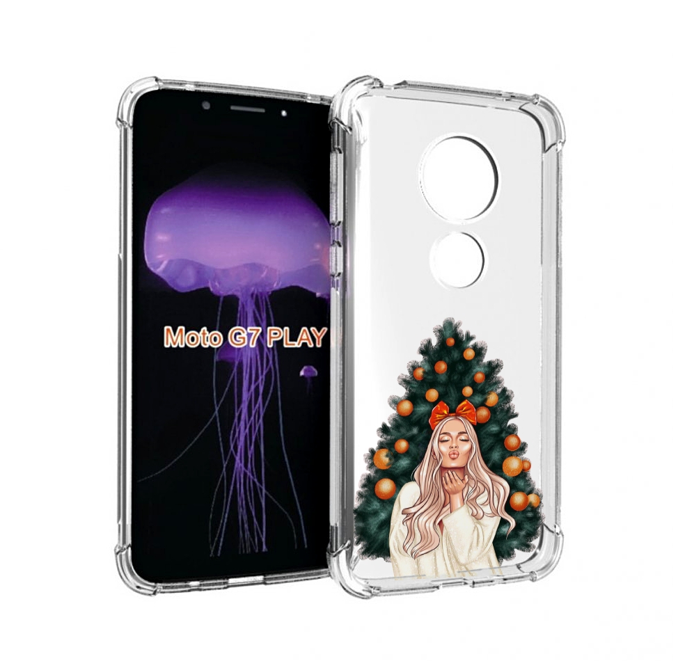

Чехол MyPads девушка-под-елкой-с-мандаринами женский для Motorola Moto G7 Play, Прозрачный, Tocco