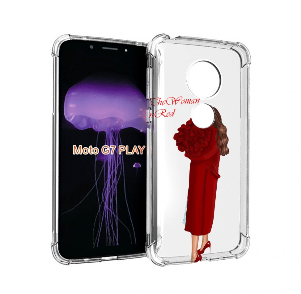 

Чехол MyPads девушка-полностью-в-красном женский для Motorola Moto G7 Play, Прозрачный, Tocco