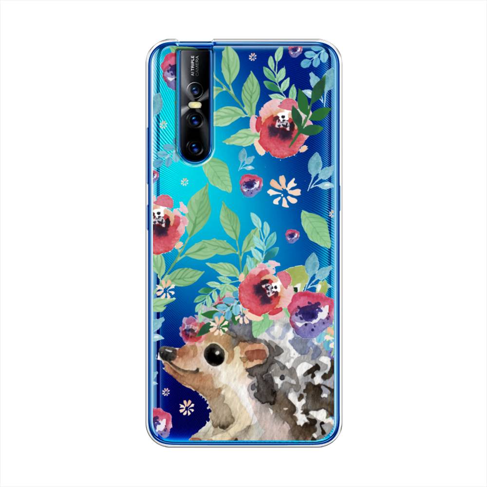 

Чехол Awog на Vivo V15 Pro "Ежик в цветах акварель", Разноцветный, 261150-2