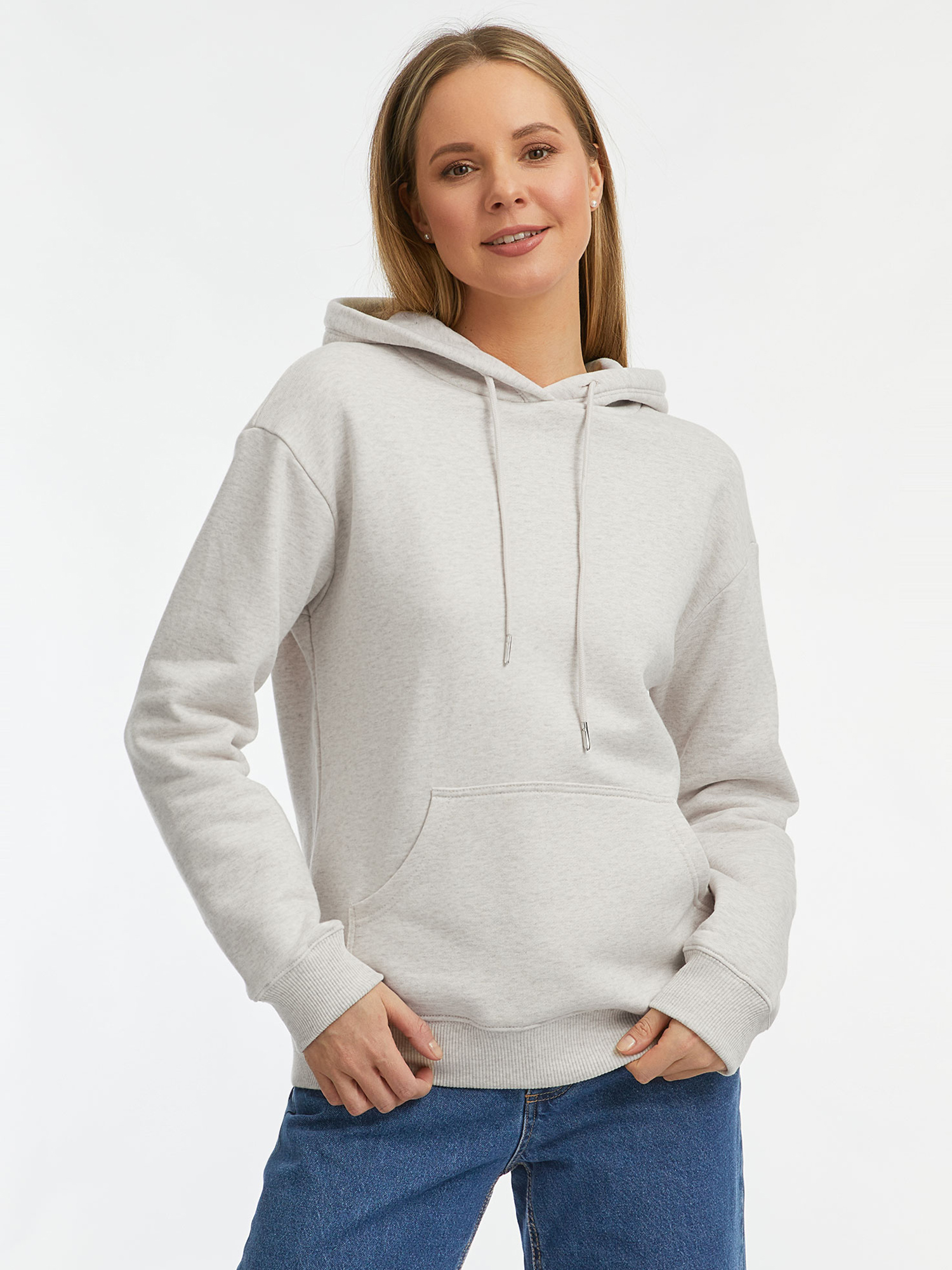 

Худи женское oodji 15408024 белое 2XL, Белый, 15408024
