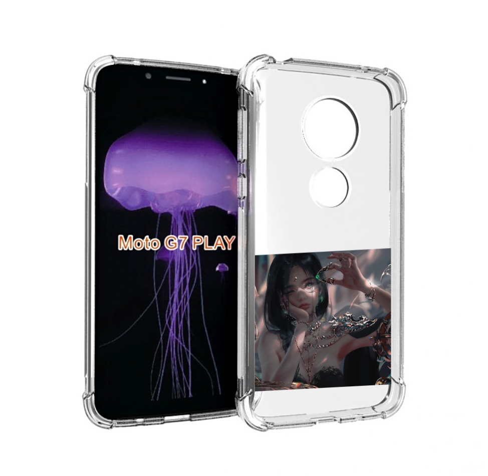 

Чехол MyPads девушка-с-алмазом для Motorola Moto G7 Play, Прозрачный, Tocco