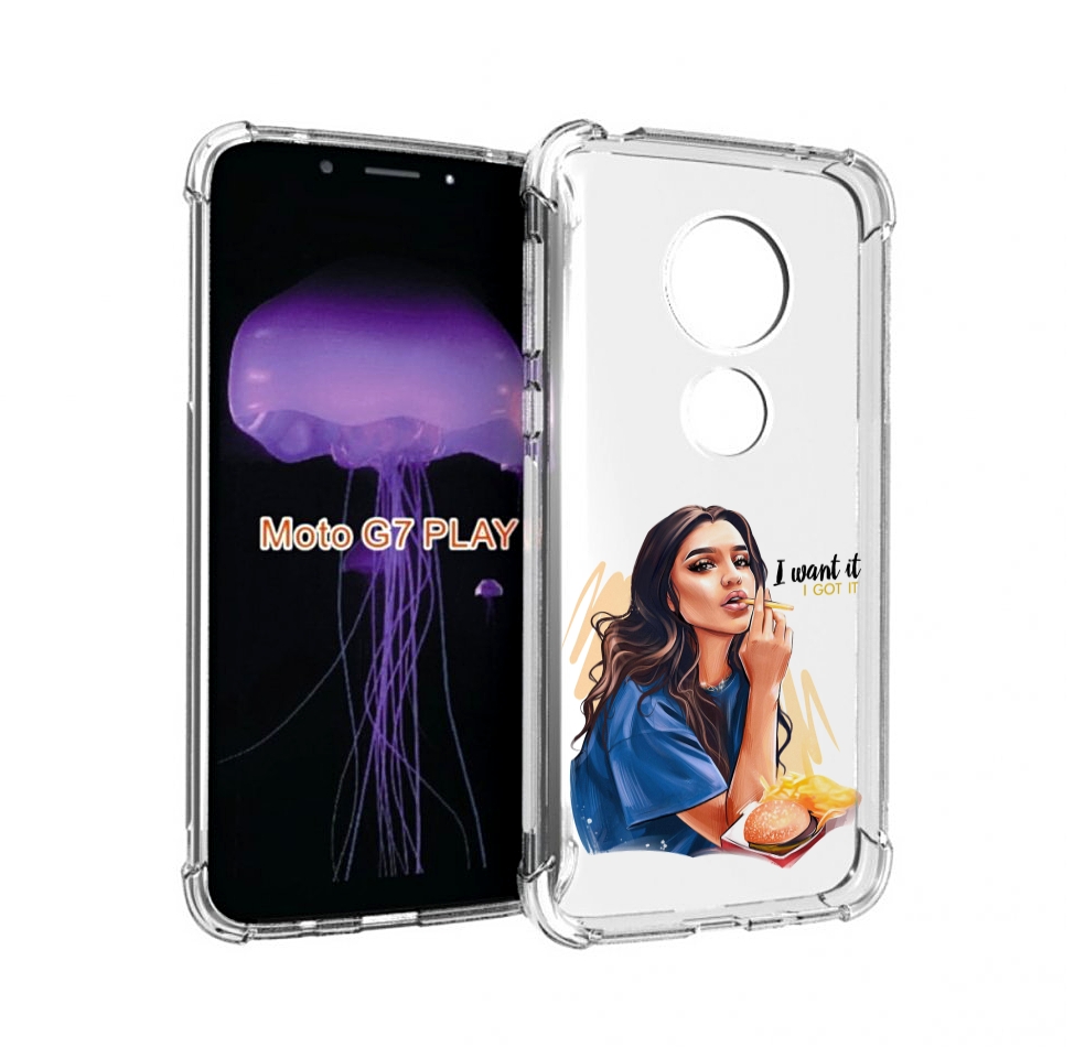 

Чехол MyPads девушка-с-едой-и-сигаретой женский для Motorola Moto G7 Play, Прозрачный, Tocco