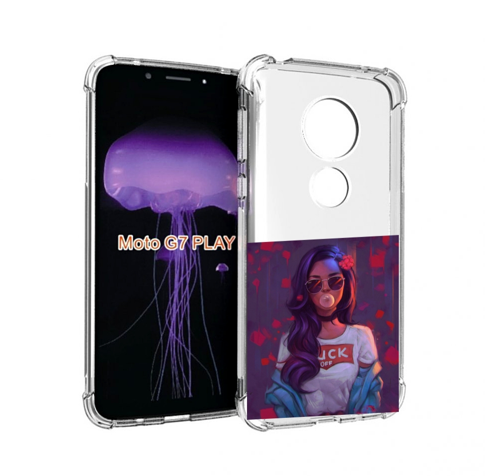 

Чехол MyPads девушка-с-жвачкой женской для Motorola Moto G7 Play, Прозрачный, Tocco