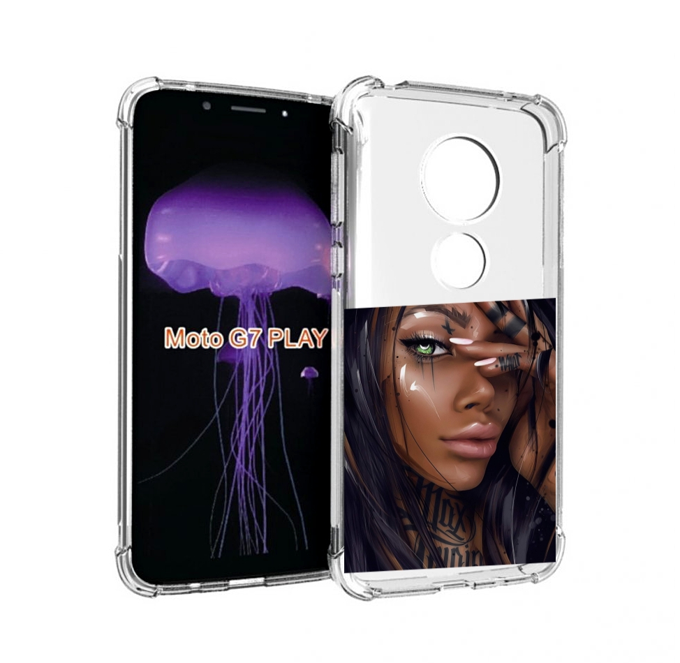

Чехол MyPads девушка-с-зелеными-глазами-яркими для Motorola Moto G7 Play, Прозрачный, Tocco