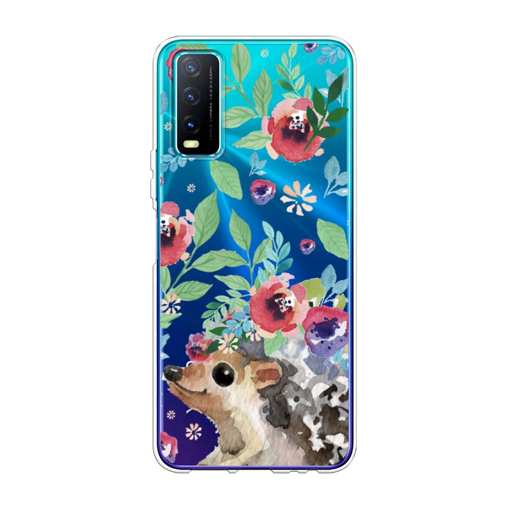 

Чехол Awog на Vivo Y20 "Ежик в цветах акварель", Разноцветный, 263650-2