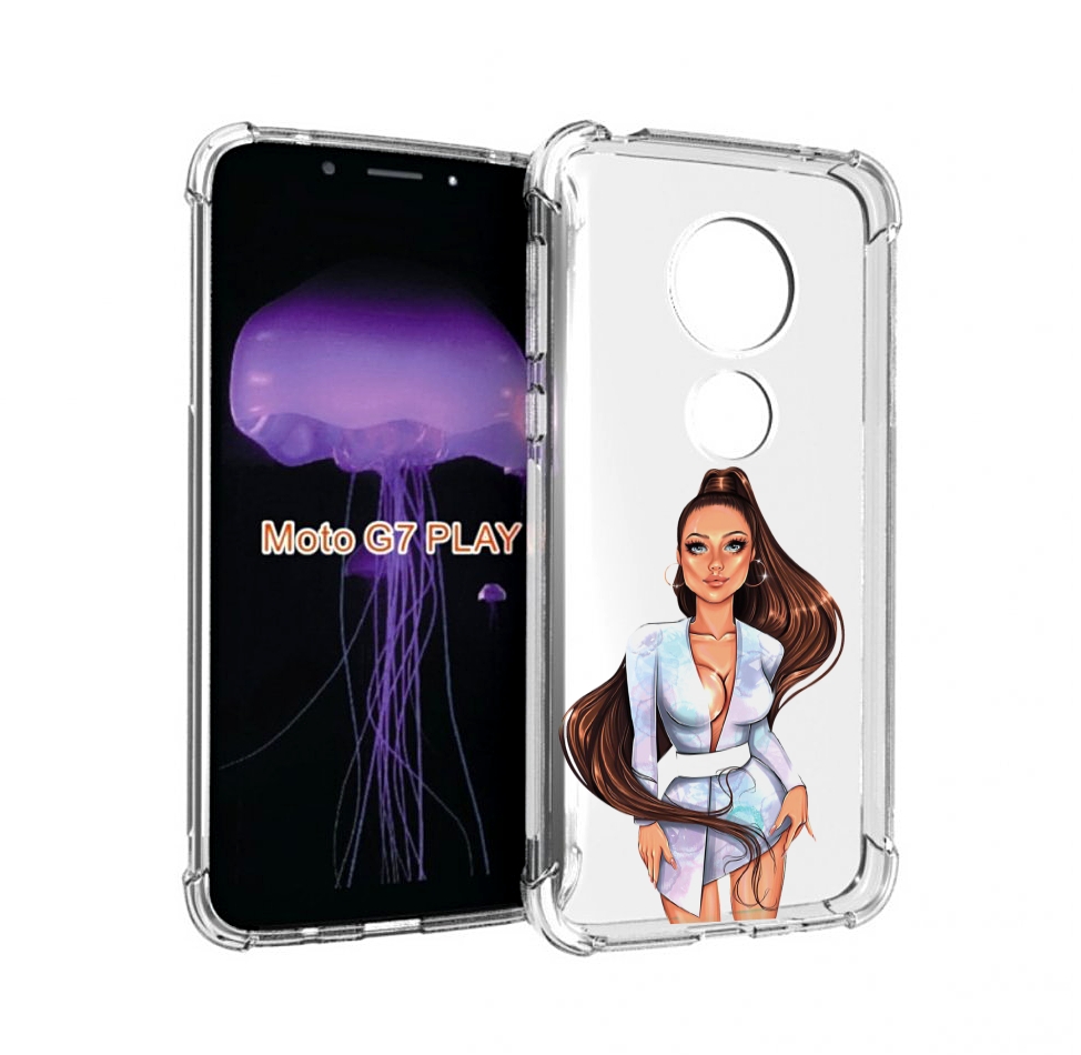 

Чехол MyPads девушка-с-очень-длинными-волосами женский для Motorola Moto G7 Play, Прозрачный, Tocco
