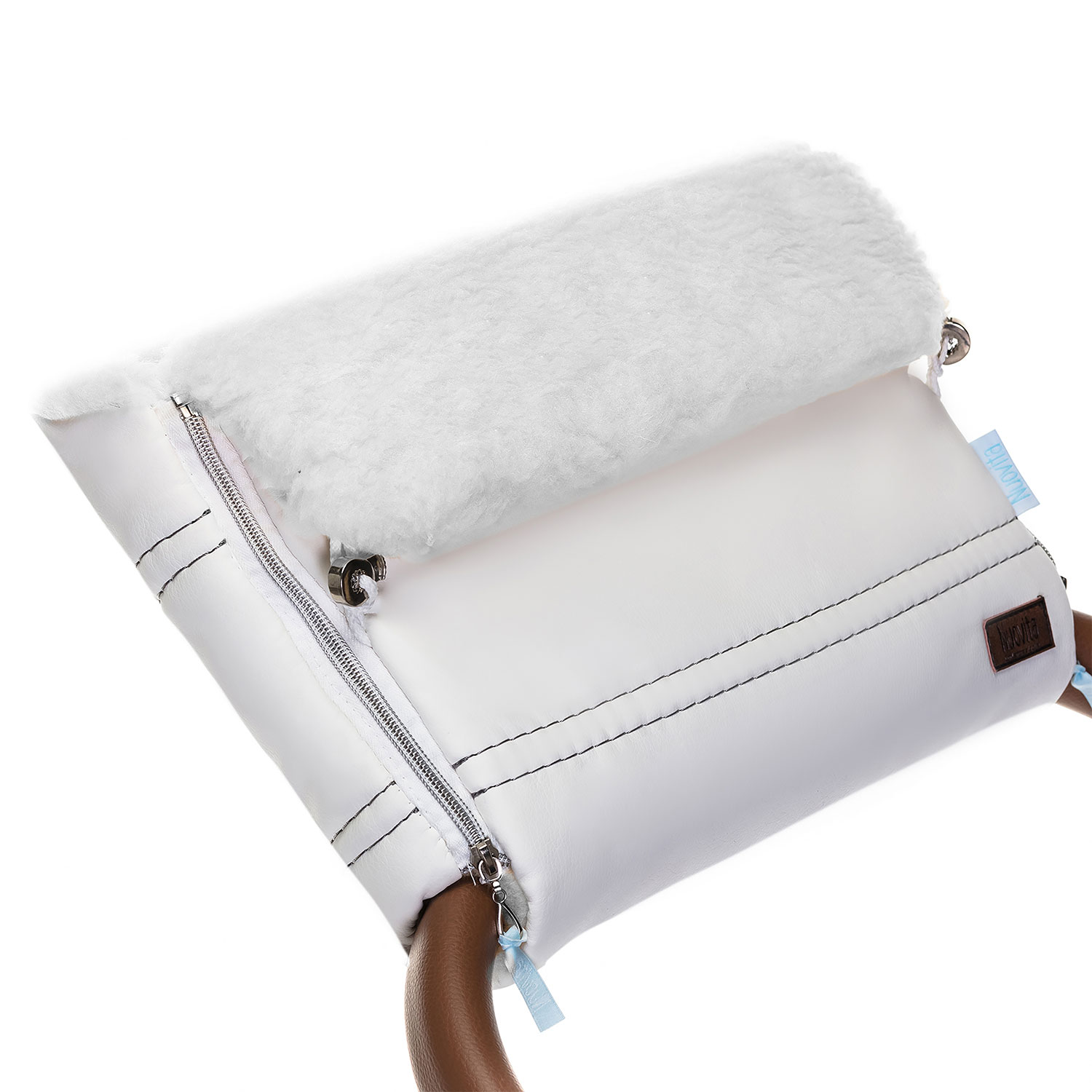 Муфта меховая для коляски Nuovita Alpino Lux Bianco, цвет белый уголок полипропилен d20 мм 90 ° внутренняя наружная белый ростурпласт
