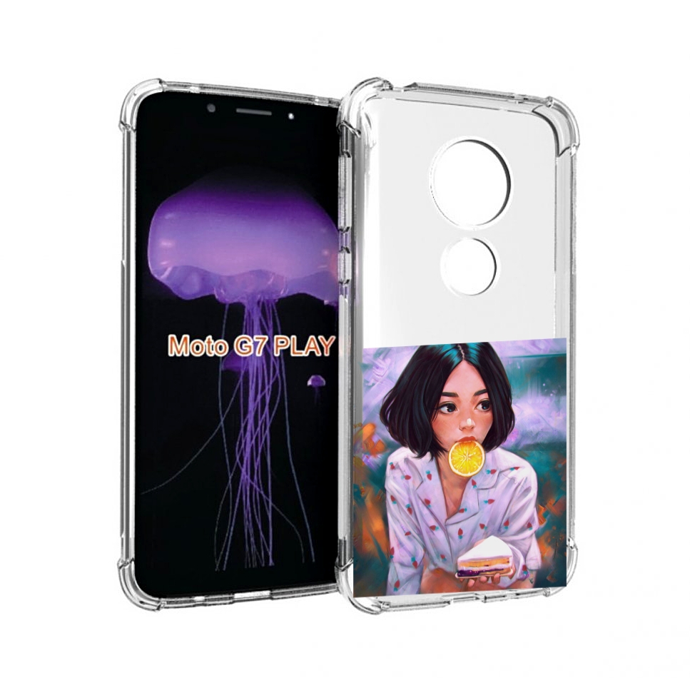 

Чехол MyPads девушка-с-чизкейком женский для Motorola Moto G7 Play, Прозрачный, Tocco