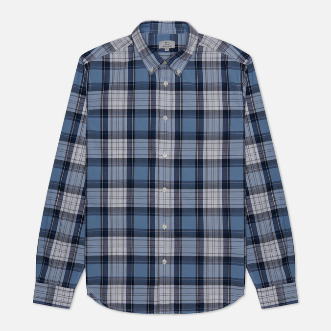 

Мужская рубашка Woolrich Poplin Madras голубой, Размер M, Poplin Madras