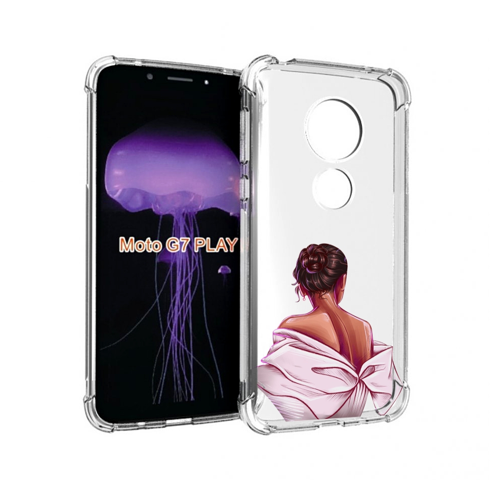 

Чехол MyPads девушка-со-спины женский для Motorola Moto G7 Play, Прозрачный, Tocco