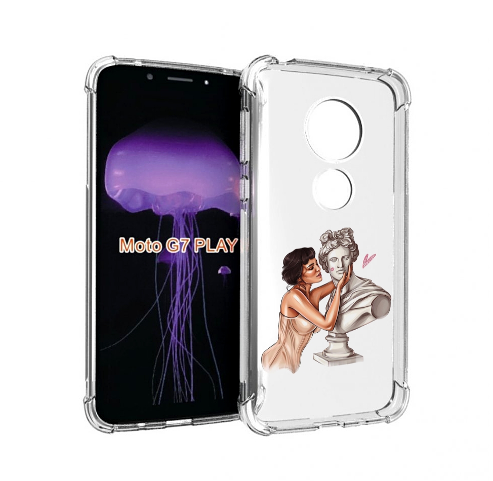 

Чехол MyPads девушка-со-статуей женский для Motorola Moto G7 Play, Прозрачный, Tocco