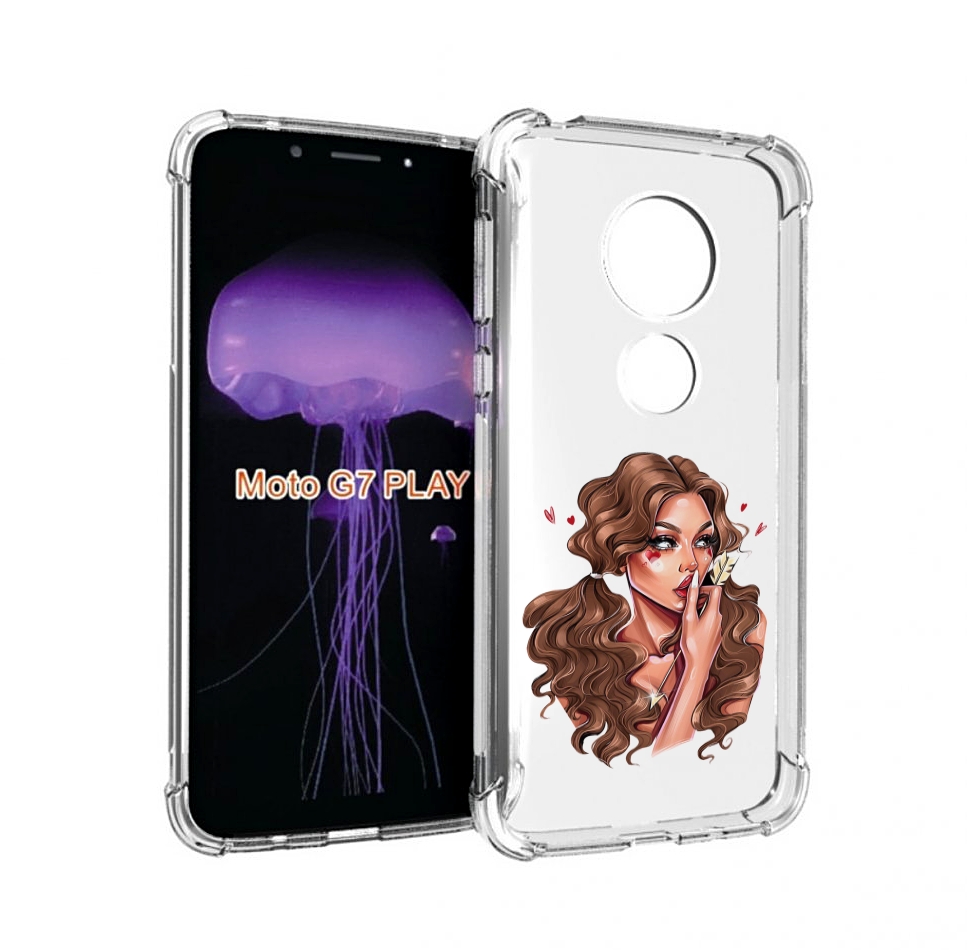 

Чехол MyPads девушка-со-стрелой женский для Motorola Moto G7 Play, Прозрачный, Tocco