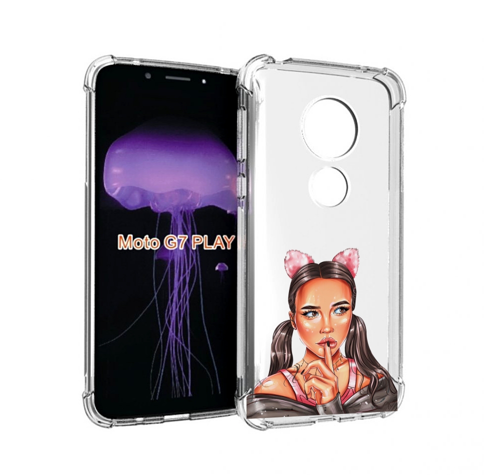 

Чехол MyPads девушка-тихо женский для Motorola Moto G7 Play, Прозрачный, Tocco
