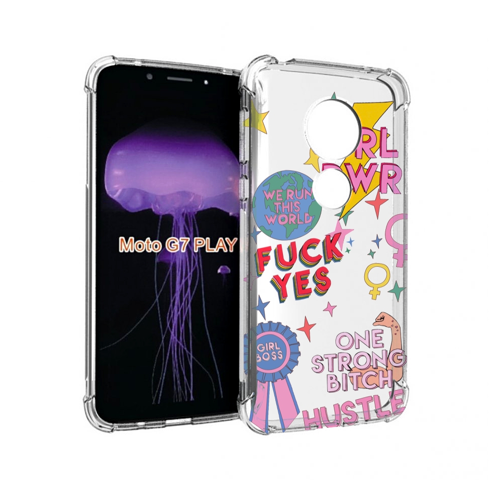 

Чехол MyPads девушки-боссы женский для Motorola Moto G7 Play, Прозрачный, Tocco