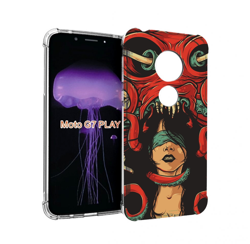 

Чехол MyPads девушку-съедает-осьминог для Motorola Moto G7 Play, Прозрачный, Tocco