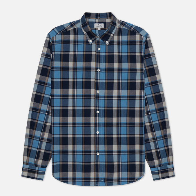 Мужская рубашка Woolrich Poplin Madras синий, Размер S