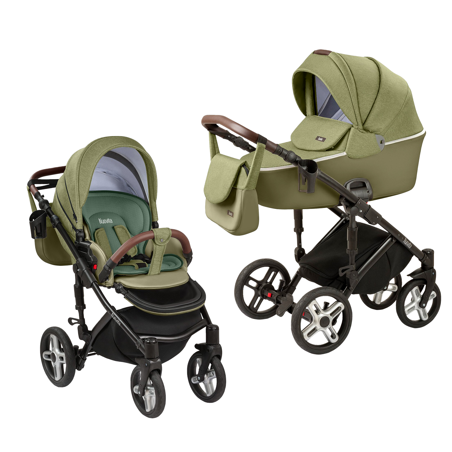 фото Детская коляска nuovita carro sport 2 в 1 (muschio/мох)