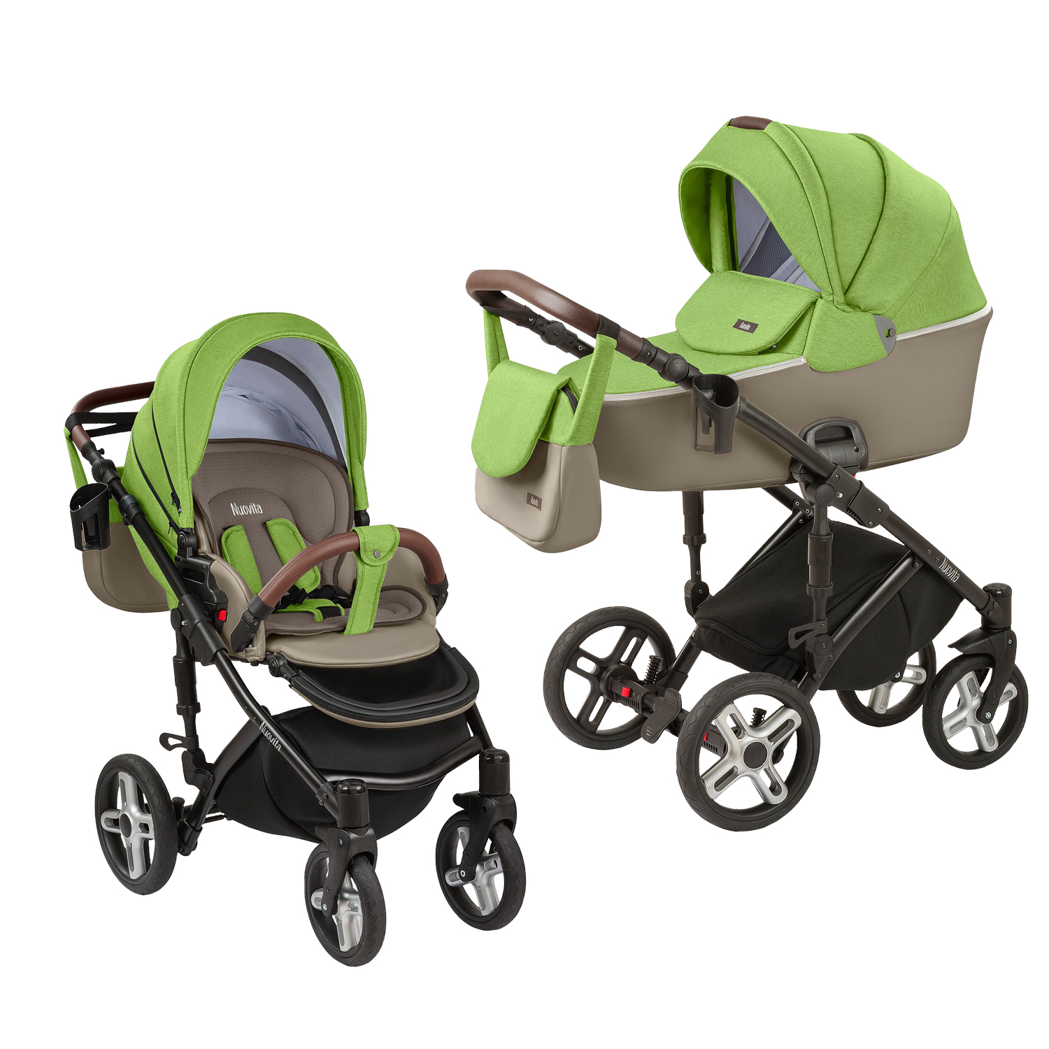 фото Детская коляска nuovita carro sport 2 в 1 (verde cappuccino/зеленый капучино)
