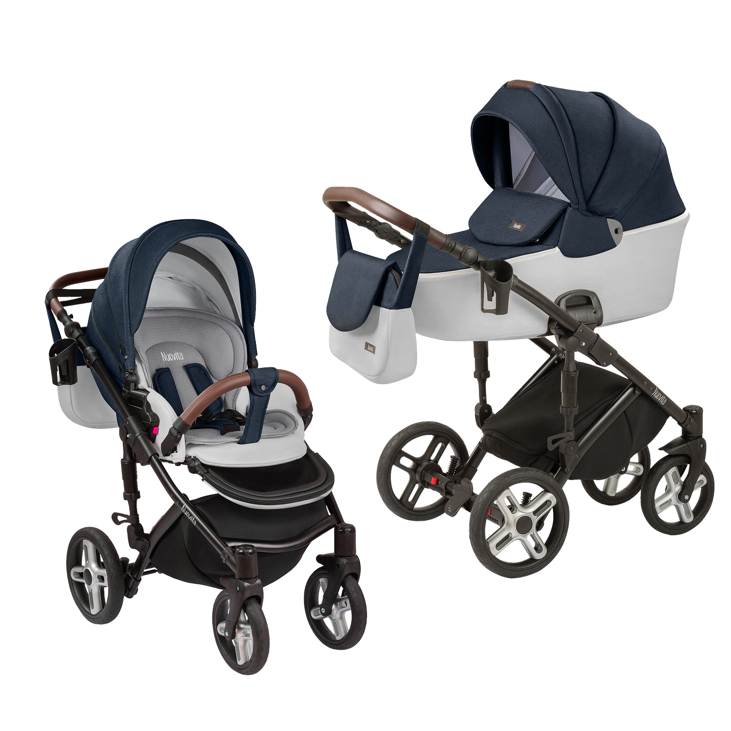 фото Детская коляска nuovita carro sport 2 в 1 (blu argenteo/синий серебристый)