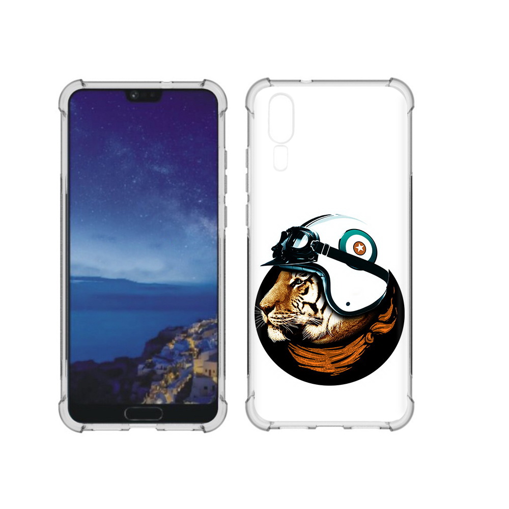 

Чехол MyPads Tocco для Huawei P20 Тигр в шлеме (PT108006.52.171), Прозрачный, Tocco