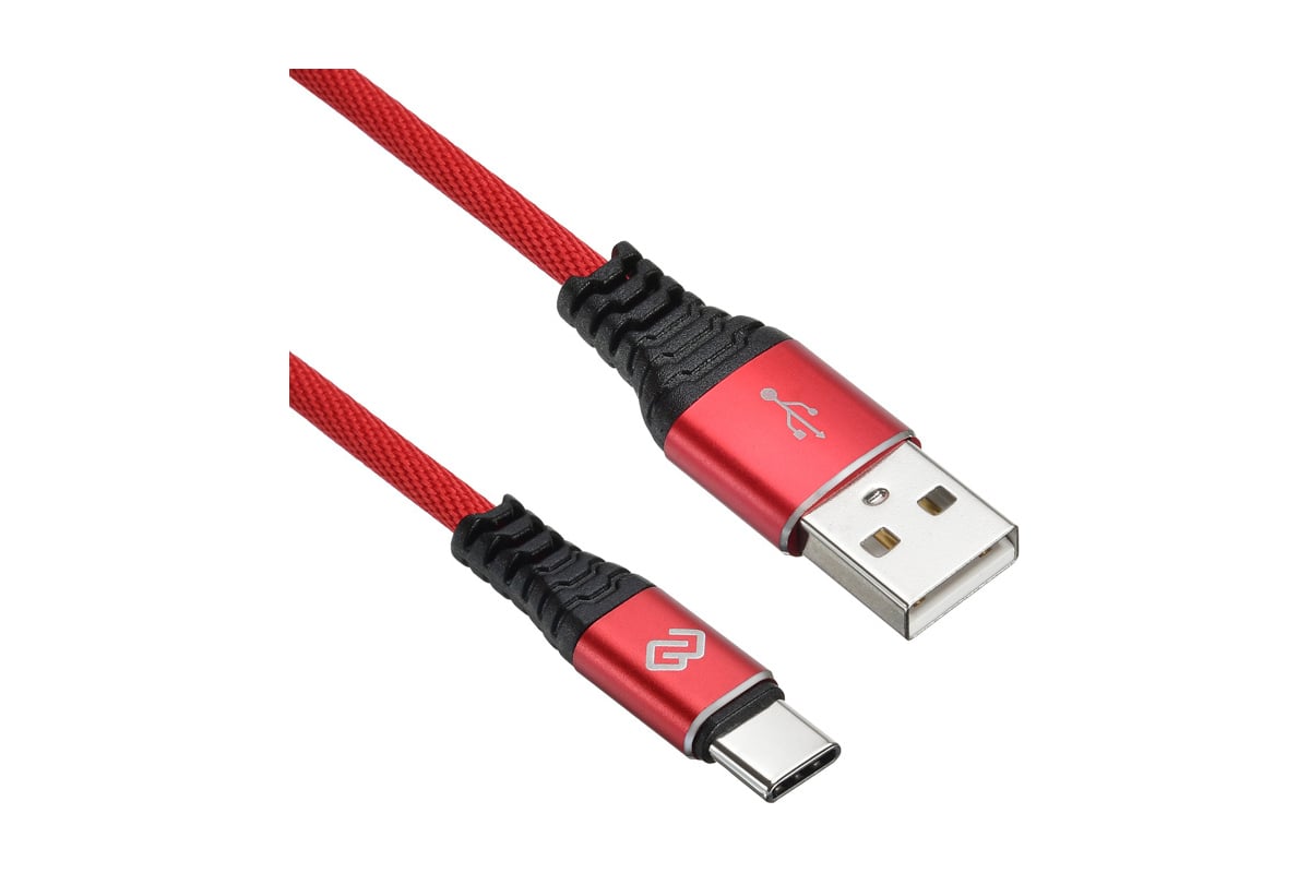 

Кабель Digma USB - Type-C, 2 А, 1.2 м, красный (type-c-1.2m-braided-r)