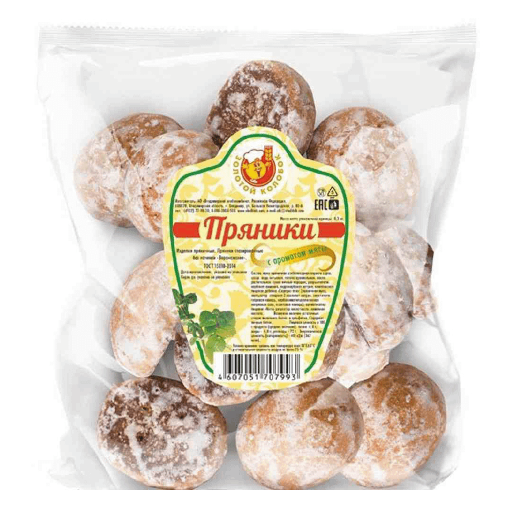 

Пряники Золотой колобок с мятой 300 г