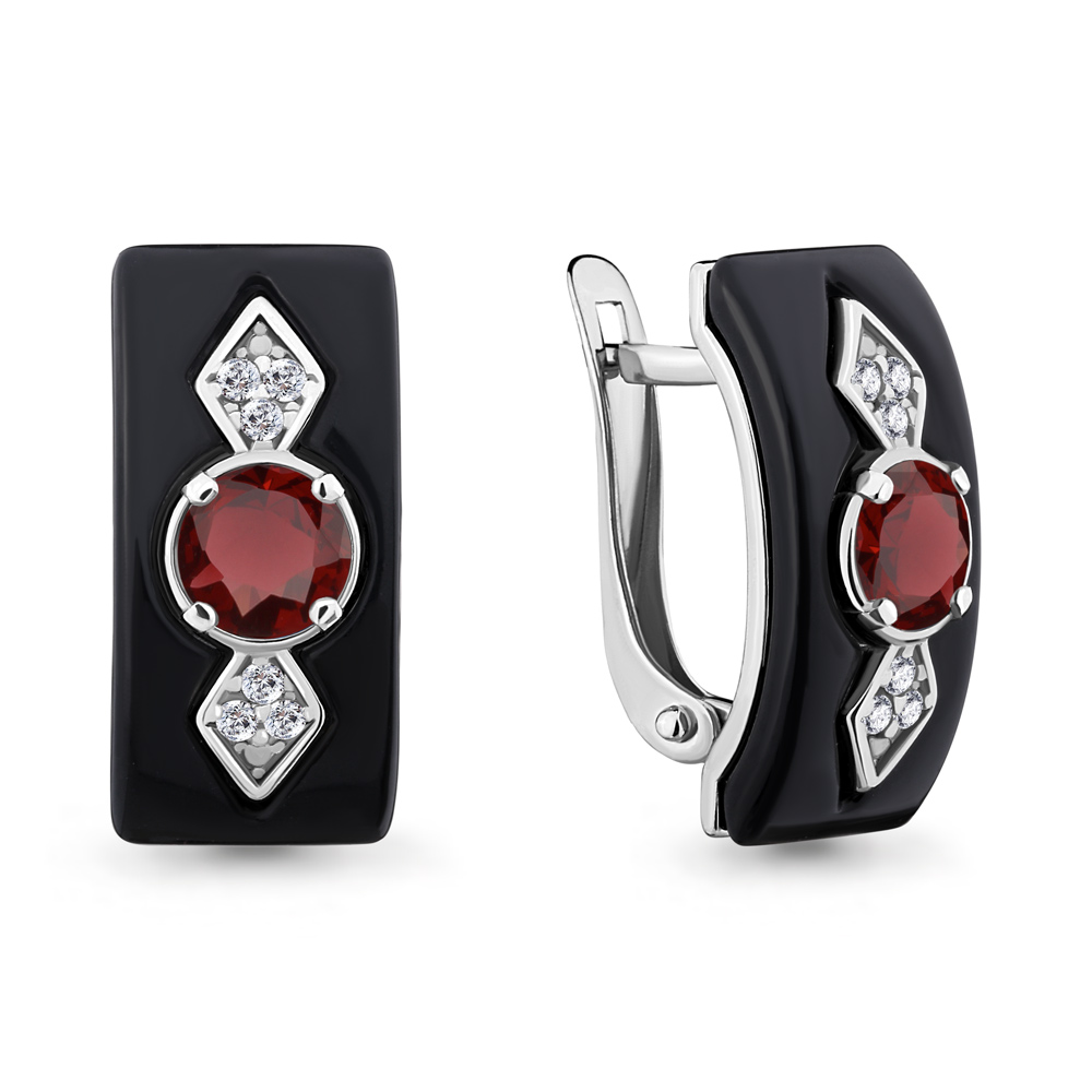 

Серьги из серебра с гранатом Aquamarine 4711703А_925_р, 4711703А_925_р