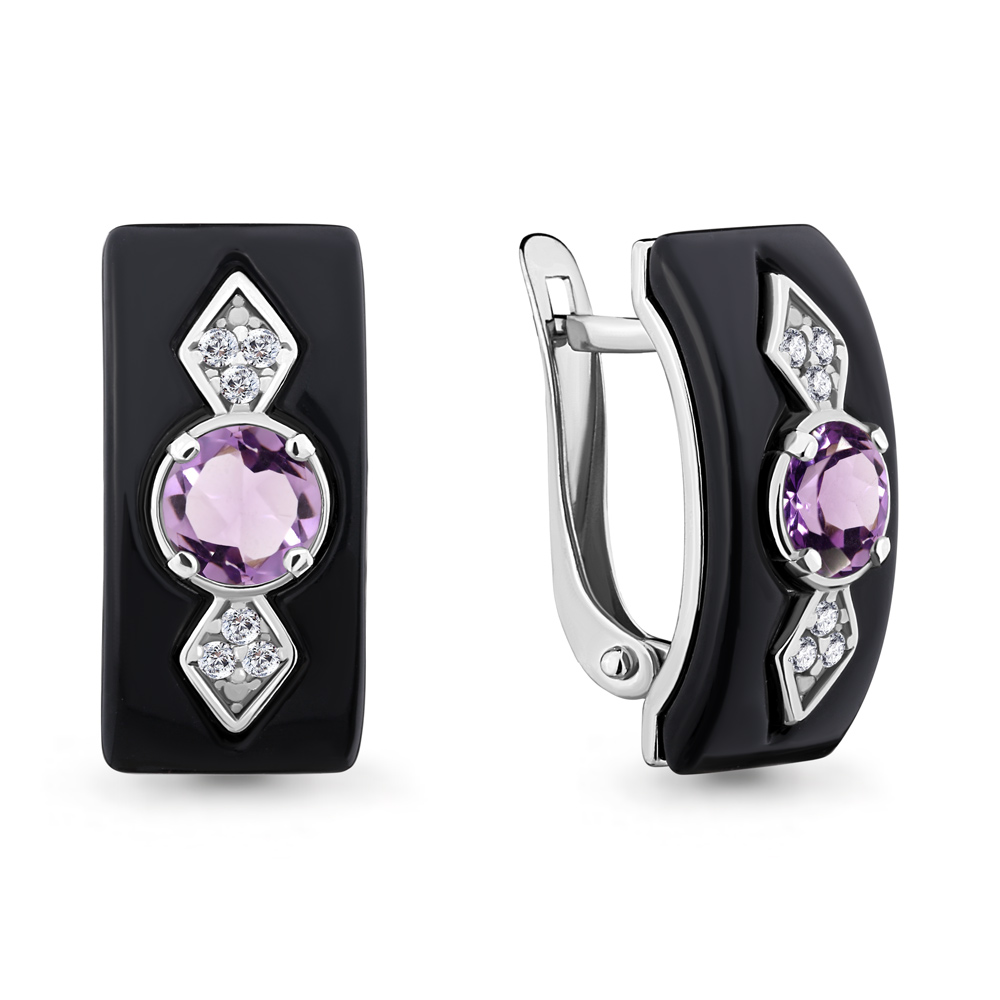 

Серьги из серебра с аметистом Aquamarine 4711704А_925_р, 4711704А_925_р