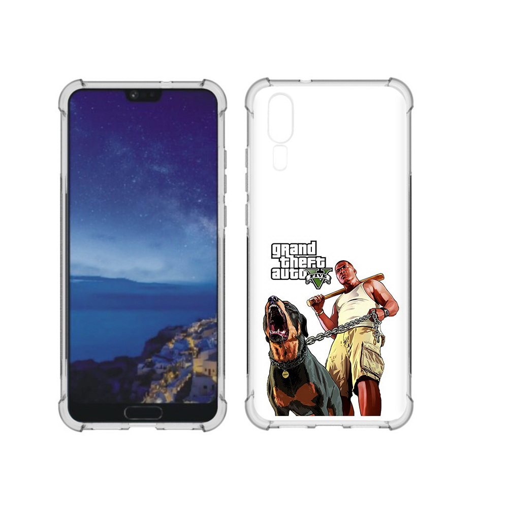 

Чехол MyPads Tocco для Huawei P20 GTA грозная собака (PT108006.52.18), Прозрачный, Tocco