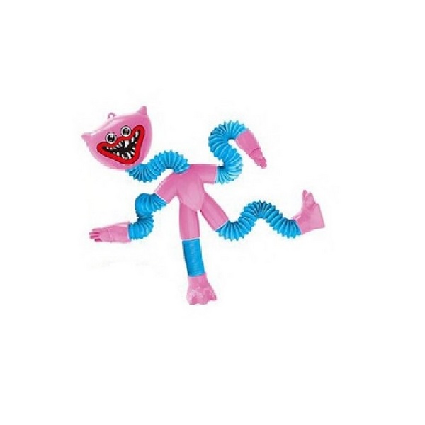 Антистресс-игрушка Хагги Вагги, длинные руки и ноги pop-трубка, гармошка, брелок Розовый
