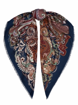 фото Платок женский eleganzza 01-00041600 коричневый, 120х120 см