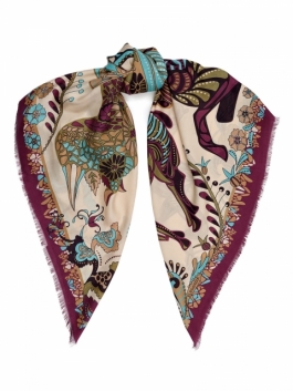 

Платок женский Eleganzza 01-00041605 бордовый, 120х120 см, Бежевый, 01-00041605