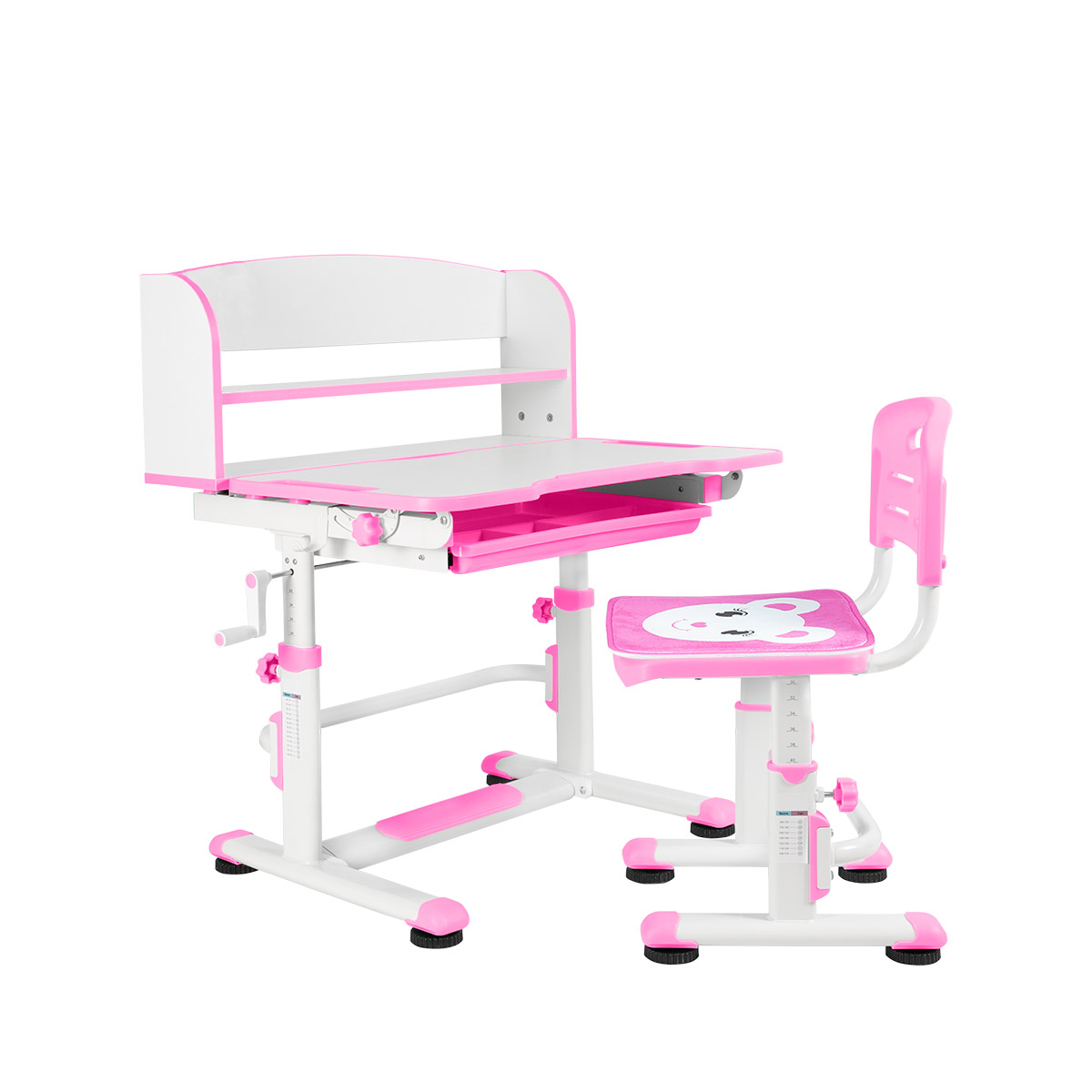 фото Комплект anatomica legare детская парта и стул белый/розовый