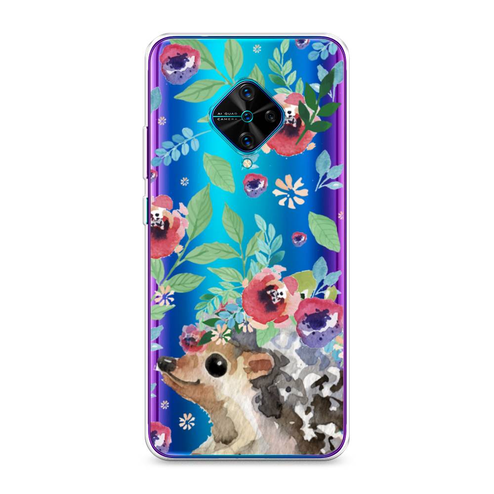 

Чехол Awog на Vivo Y9s "Ежик в цветах акварель", Разноцветный, 262450-2