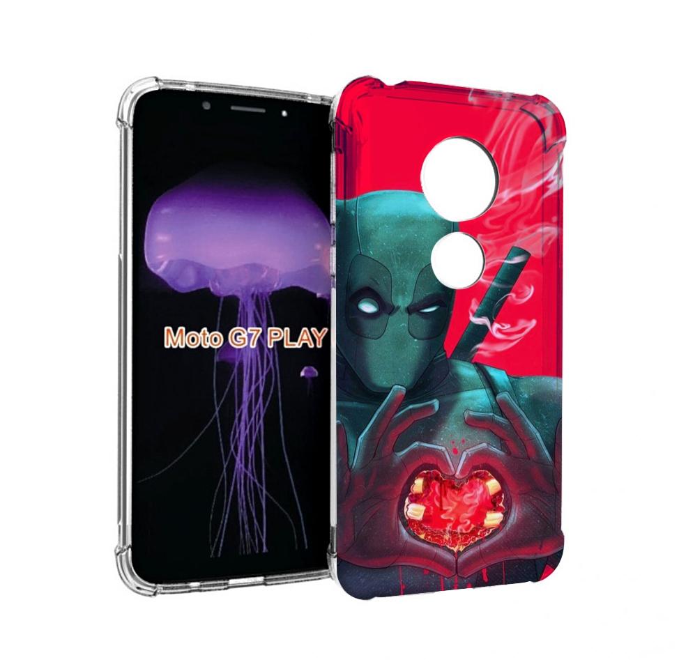 

Чехол MyPads дедпул-в-сердце для Motorola Moto G7 Play, Прозрачный, Tocco