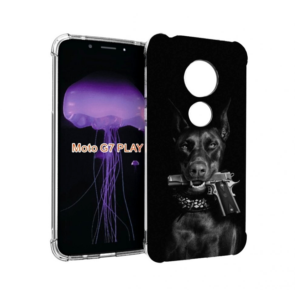 

Чехол MyPads доберман мужской для Motorola Moto G7 Play, Прозрачный, Tocco