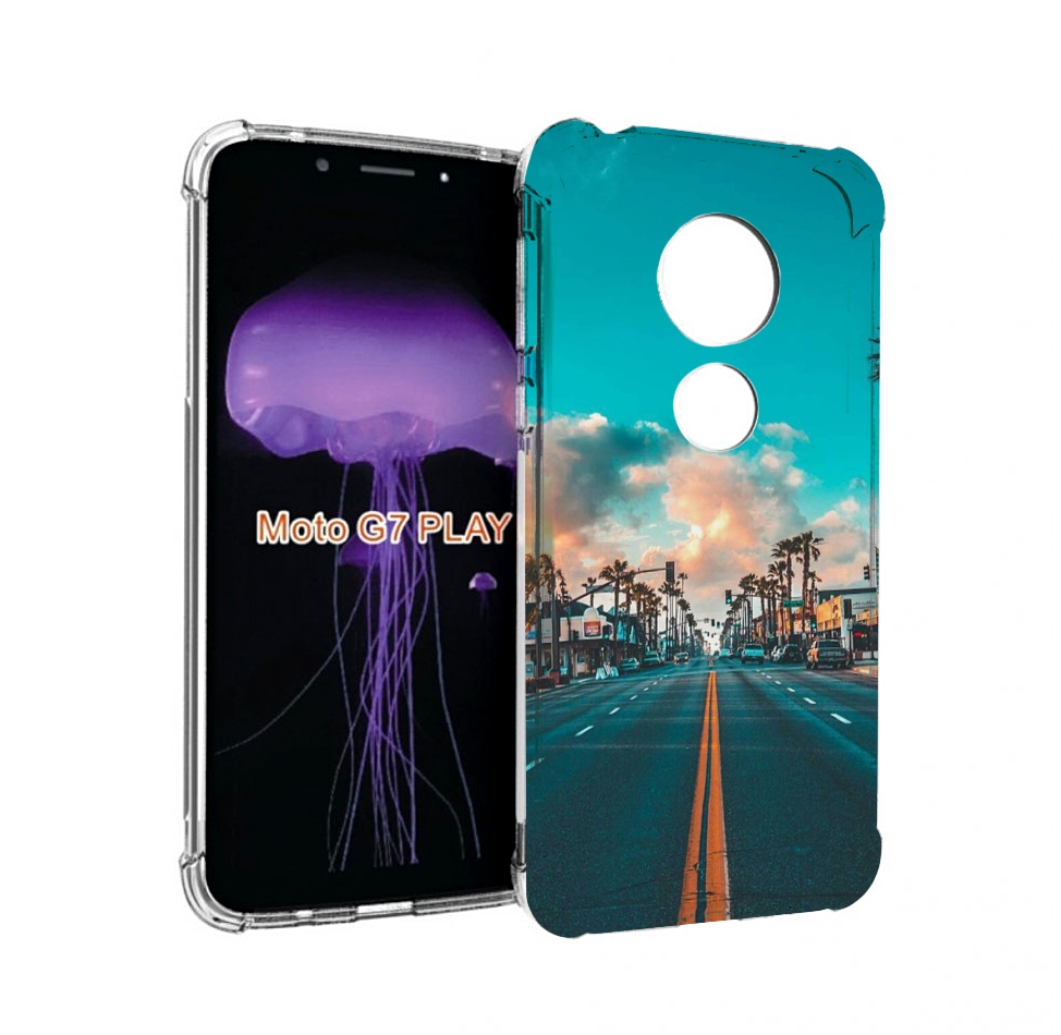 

Чехол MyPads дорога-в-лос-анджелес для Motorola Moto G7 Play, Прозрачный, Tocco