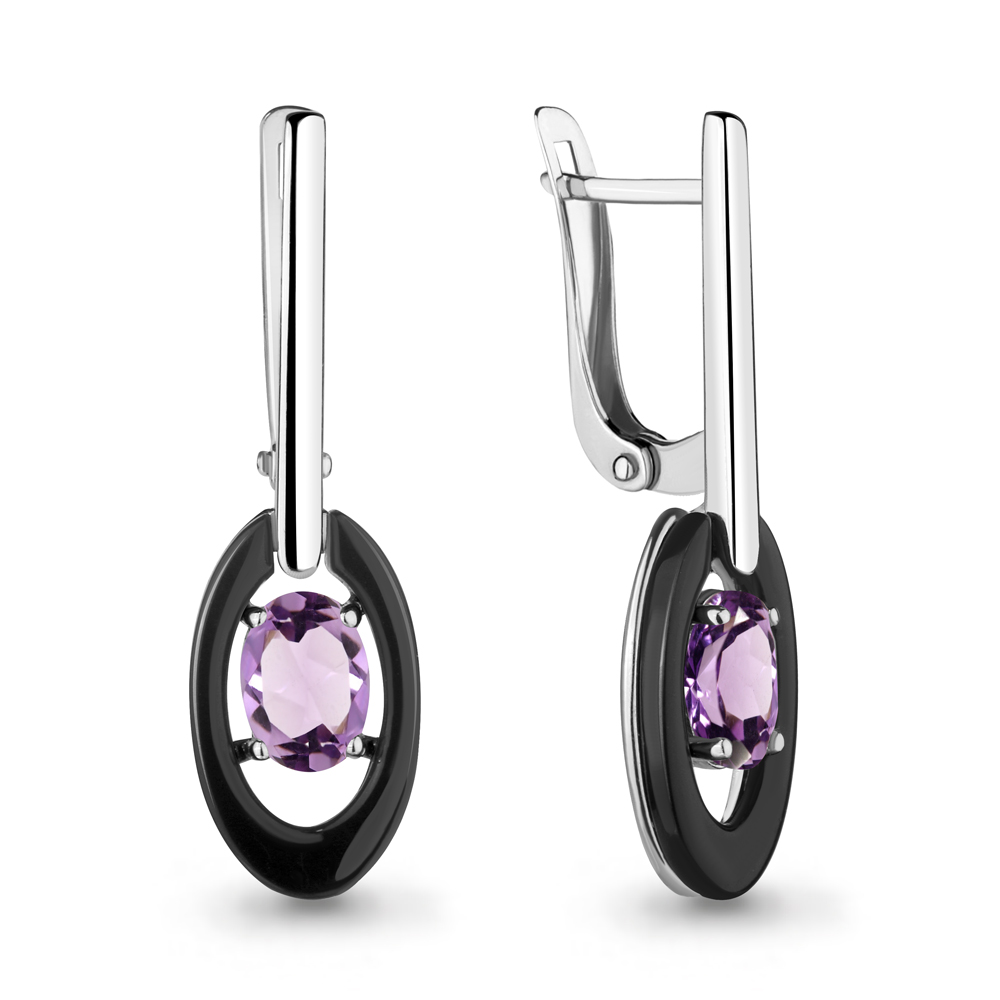 

Серьги из серебра с аметистом Aquamarine 4712304_925_р, 4712304_925_р