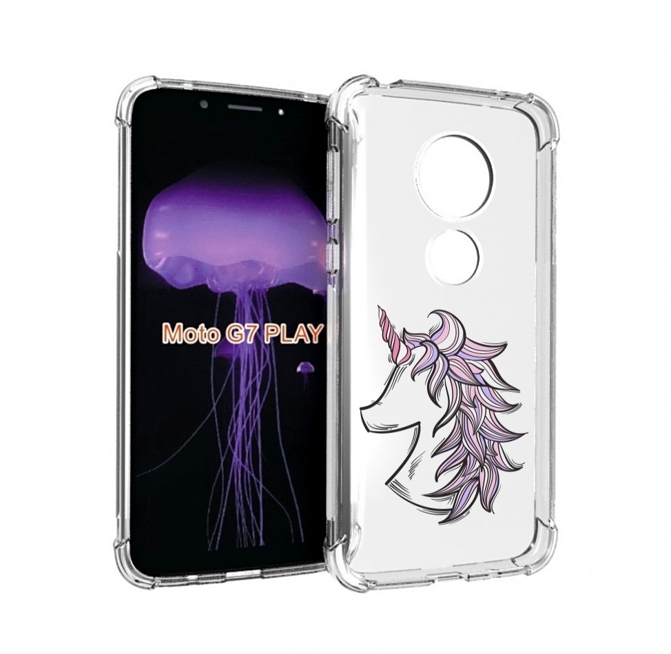 

Чехол MyPads единорог-рисунок для Motorola Moto G7 Play, Прозрачный, Tocco
