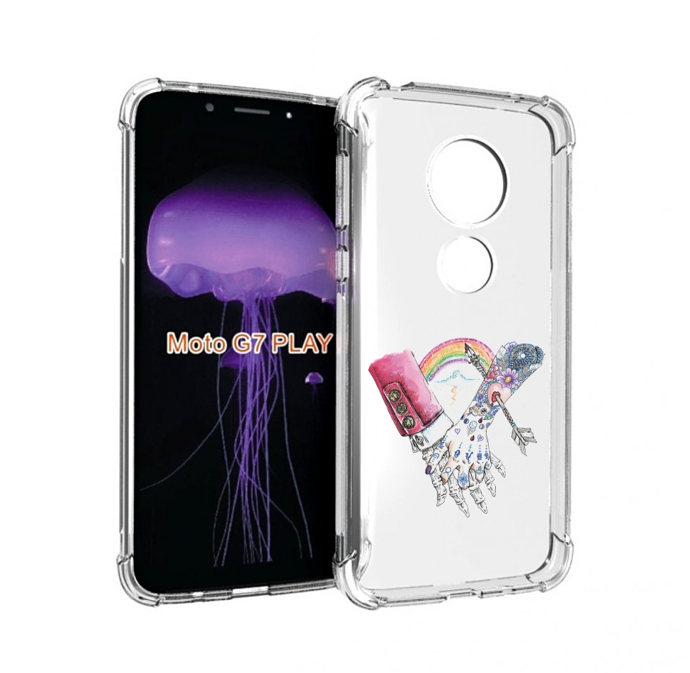 

Чехол MyPads абстракция руки в татуировках для Motorola Moto G7 Play, Прозрачный, Tocco
