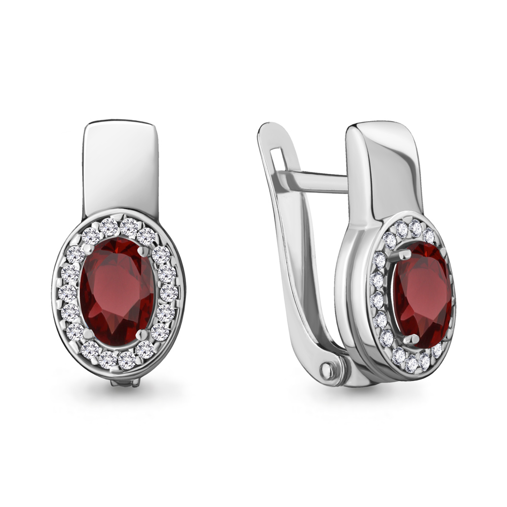 

Серьги из серебра с гранатом Aquamarine 4712503А_925_р, 4712503А_925_р