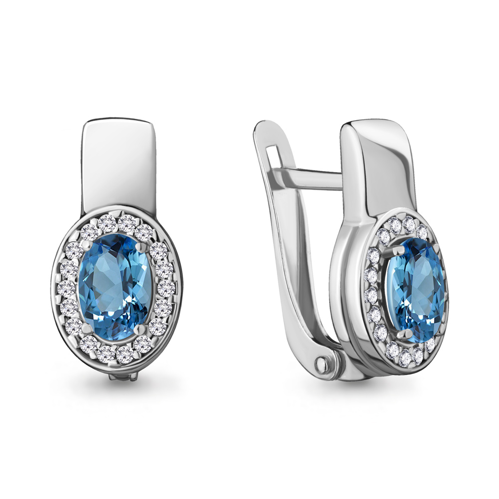 

Серьги из серебра с топазом Aquamarine 4712505А_925_р, 4712505А_925_р