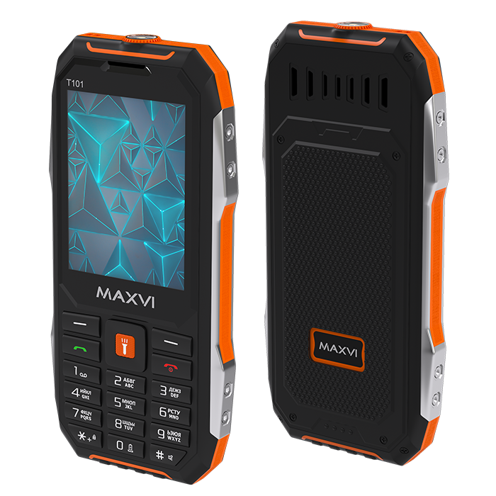 

Кнопочный телефон Maxvi T101 оранжевый, Maxvi T101