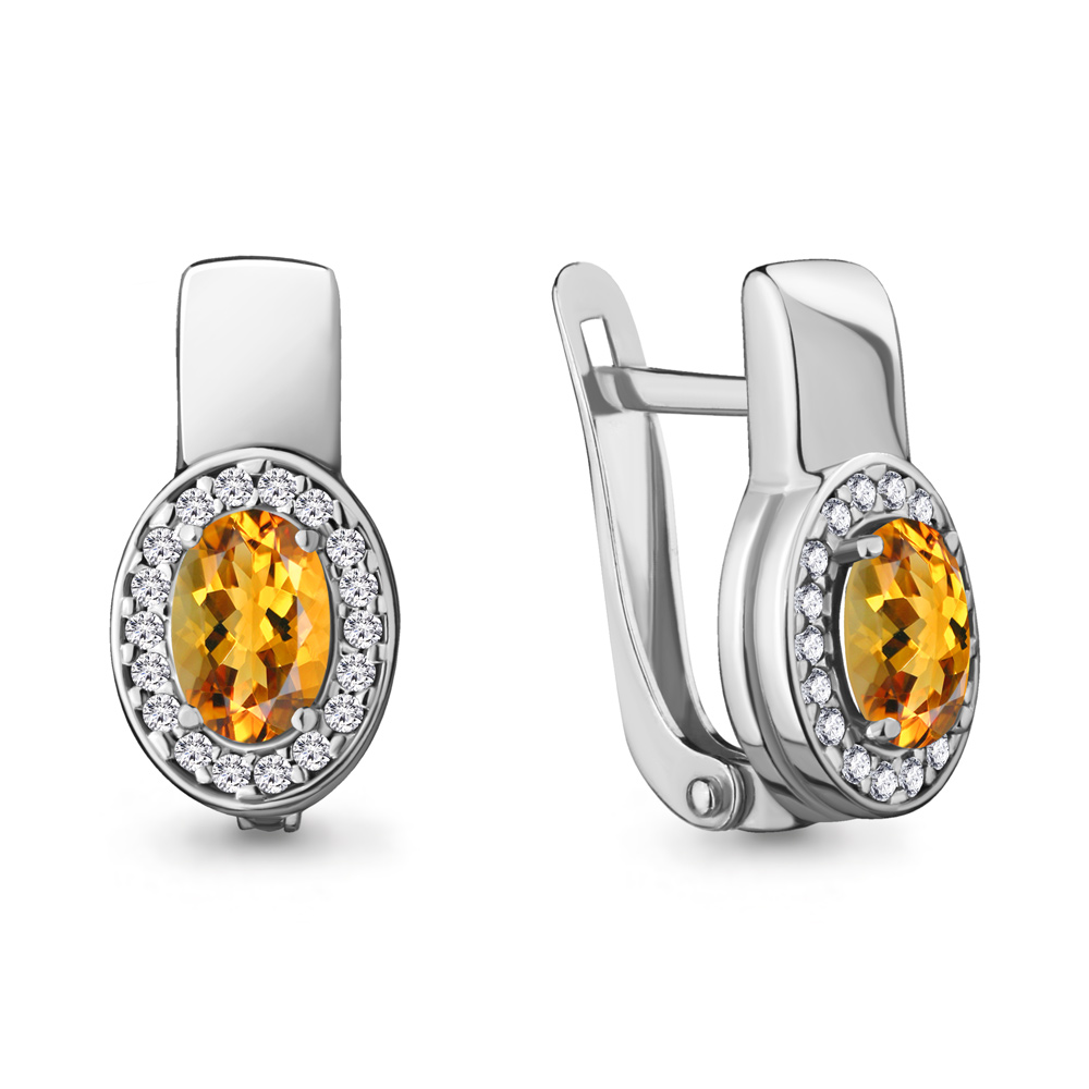 

Серьги из серебра с фианитом Aquamarine 4712506А_925_р, 4712506А_925_р
