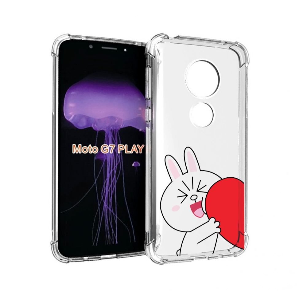 

Чехол MyPads зайчик-с-полуседрцем для Motorola Moto G7 Play, Прозрачный, Tocco