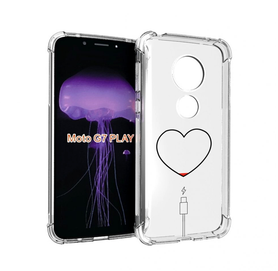 

Чехол MyPads зарядка-сердца для Motorola Moto G7 Play, Прозрачный, Tocco